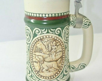 Vintage German Style Beer Stein Avon 261999 Handcrafted Brazil 1978 Trout Setter