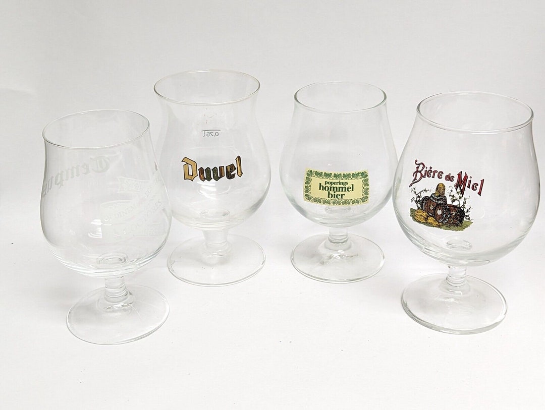 Set of 4 Tulipstyle Beer Glasses Duvel Tempus Biere De Etsy
