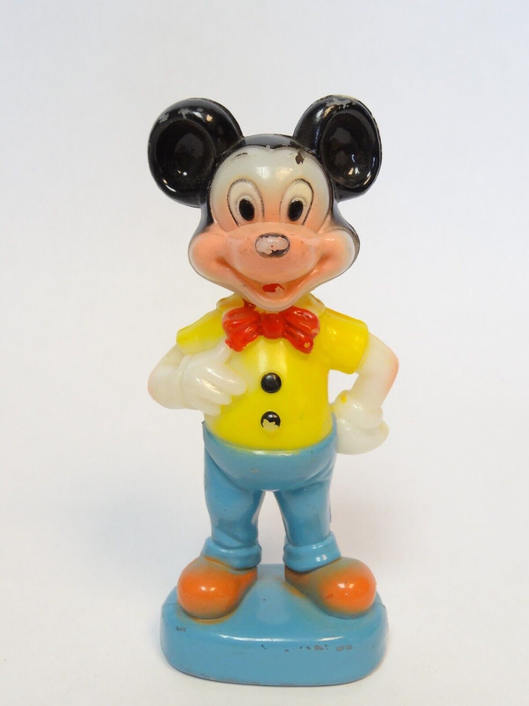 Vintage Plastic Toy Mickey Mouse Figurine Walt Disney Etsy