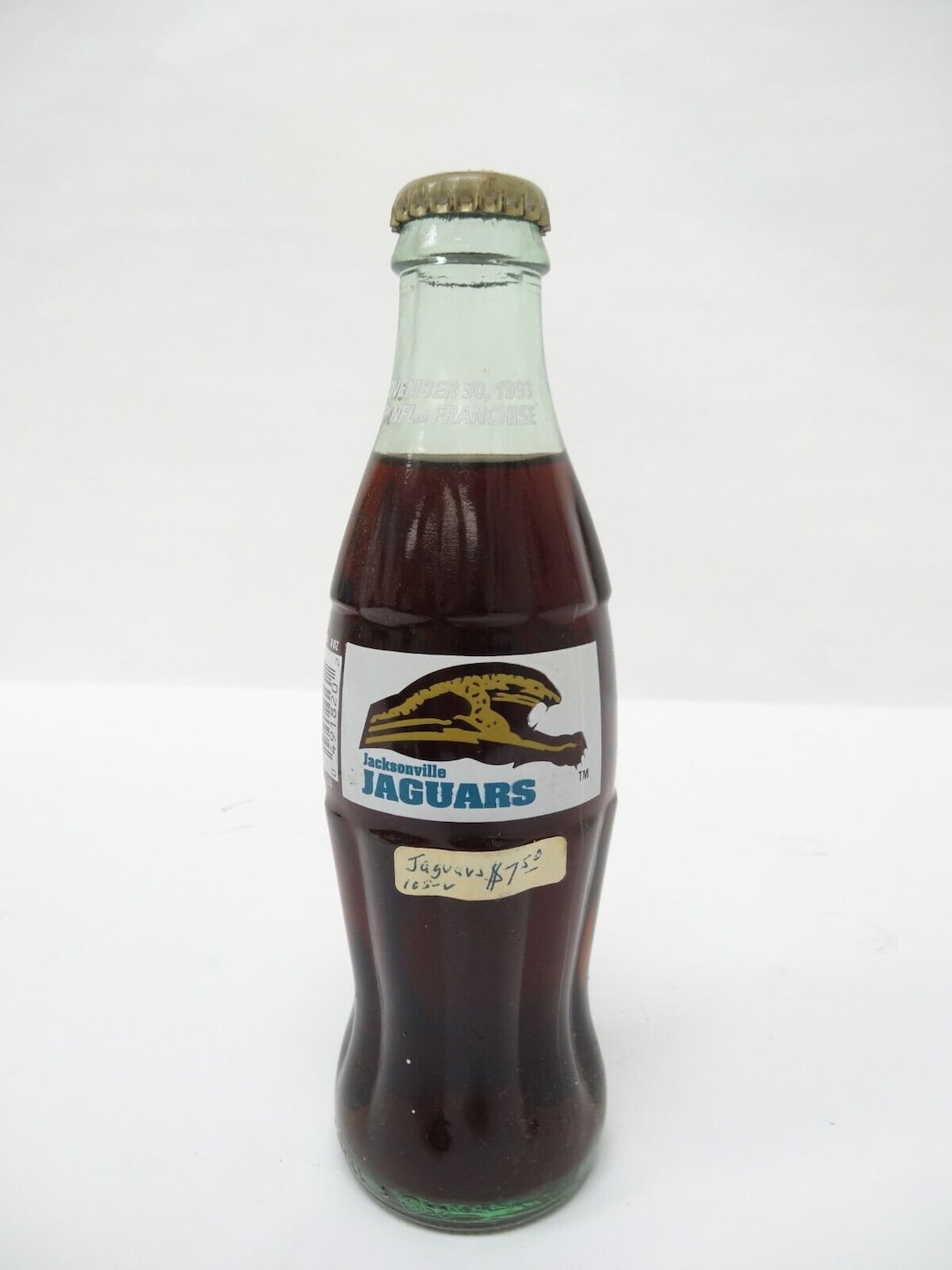 1993 Jacksonville Jaguars Franchise Commemorative 8oz Coke Cocacola