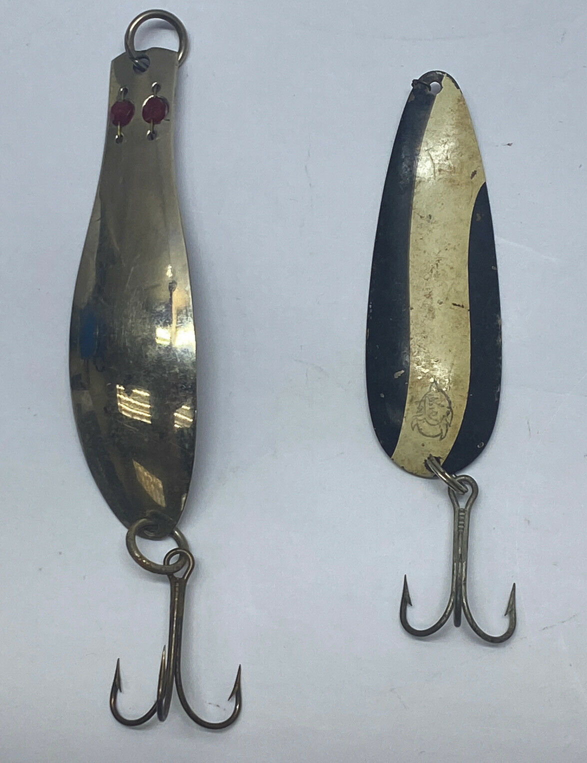VINTAGE 3” METAL Marathon Rattle Spoon Fishing Lure Bucktail