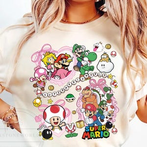 Retro Super Mario Shirt, Coquette Bow Super Mario Peach Yoshi Luigi Daisy, Mario Epic Universe Shirt, Epic Family Group Shirt,Epic trip 2025