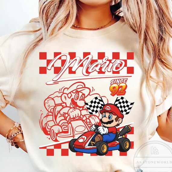 Retro Super Mario Kart Shirt, The Super Mario Kart Bros Movie, Mario Peach Yoshi Epic Universe Family Shirt, Mario Kids Birthday Group Shirt