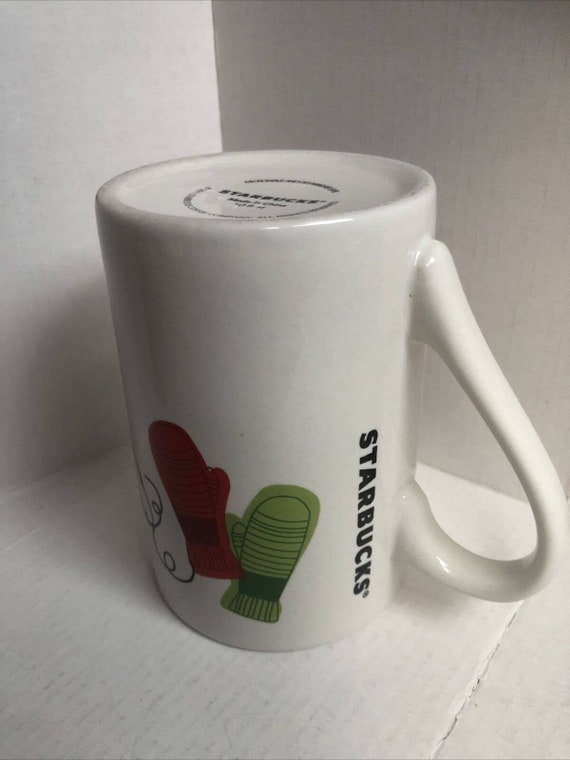 Starbucks Coffee Cup Mug Christmas Holiday Mittens Dove 10 Oz Etsy