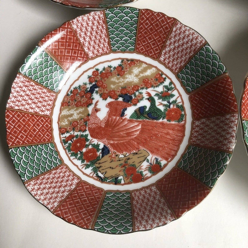Scalloped Imari Gumps Peacock Bowls Soup Salad Side Bowl 7.5 Arita Set