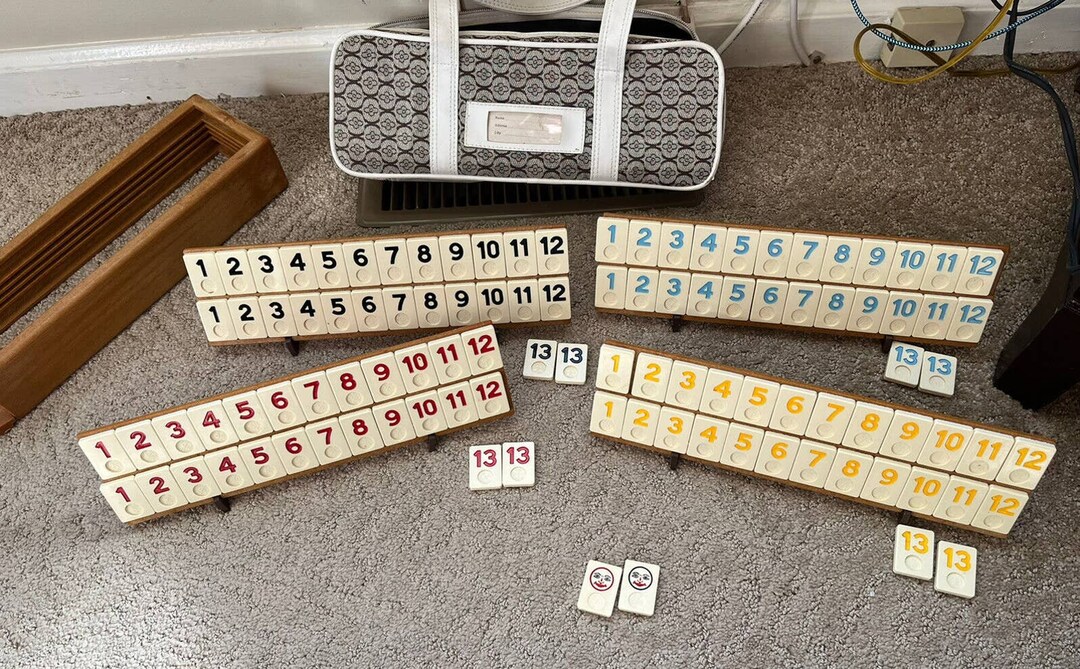 Rummikub Hertzano Game 1973 Israel Wood Box Vinyl Carrying Etsy