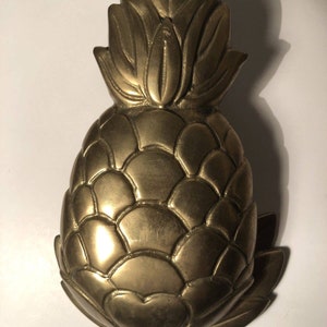 Vintage Großer Massiv Messing Ananas Türklopfer Schöne Patina 15 x 10 cm Taiwan