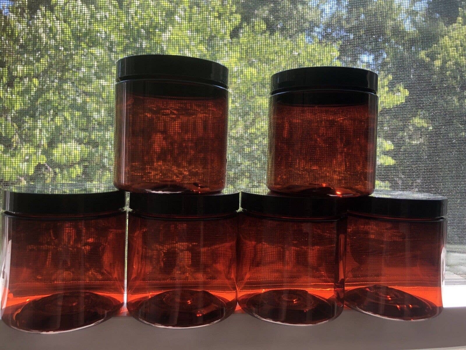 6 oz Amber Glass Jars without caps <br><font color =red>TEMPORARY