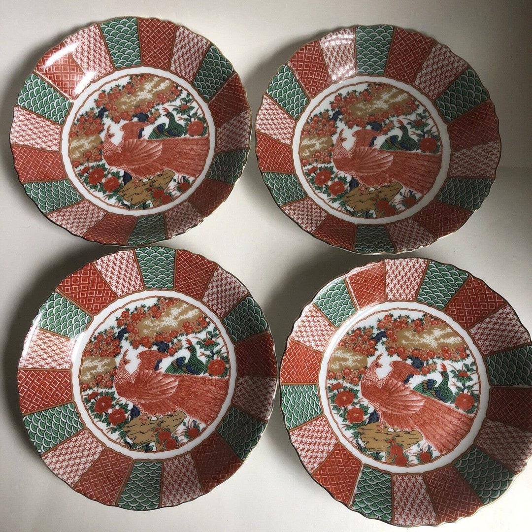 Scalloped Imari Gumps Peacock Bowls Soup Salad Side Bowl 7.5 Arita Set