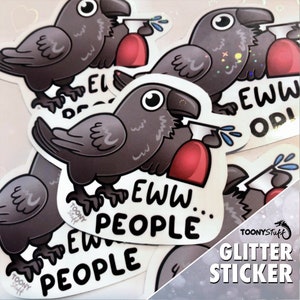 Ewww People, stickers, furry, raven, glitter