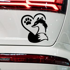 Volpe, decalcomania per auto, vinile, peloso