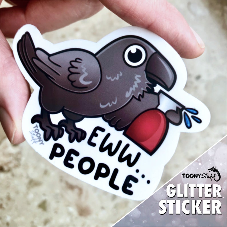 Ewww People, Stickers, Furry, Raven, Glitter - Etsy