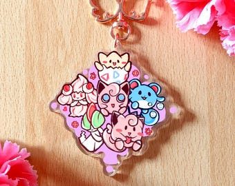 Pokemon Fairy Type Acrylic Keychain, Clefairy Togepi & Friends Charm