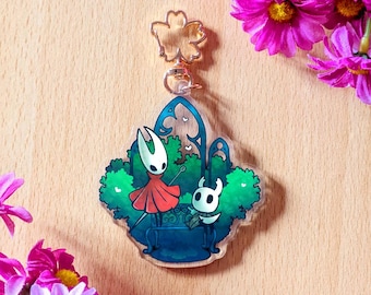 Hollow Knight & Hornet Acrylic Keychain, Silksong Charm