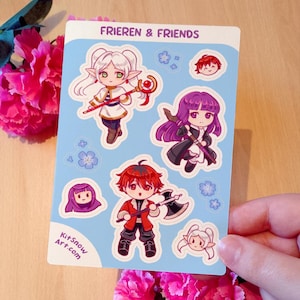 Frieren Sticker Sheet, cute chibi Beyond Journey&#39;s End Stickers