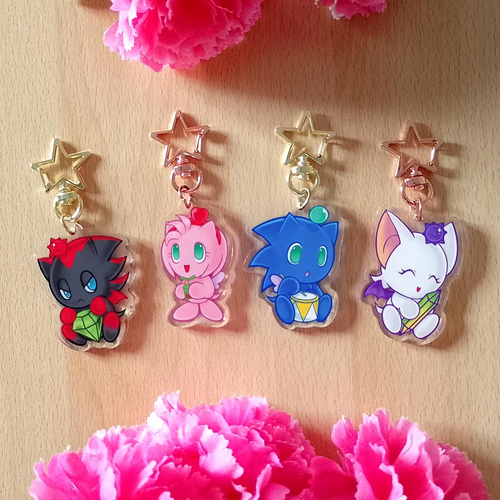 Chao Garden Keychains: SA2 Charms, Sonic, Shadow, Amy & Rouge