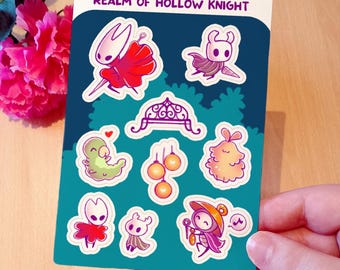 Hollow Knight and Silksong Sticker Sheet: Hornet, Sherma and friends Waterproof Vinyl Decals