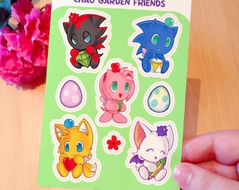 Chao Garden Sonic Adventure 2 Sticker Sheet, Waterproof Vinyl Decals