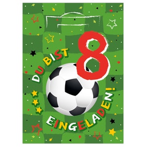 Einladungskarten zum 8. Kindergeburtstag Einladungen zum achten Geburtstag für Jungen Fussball