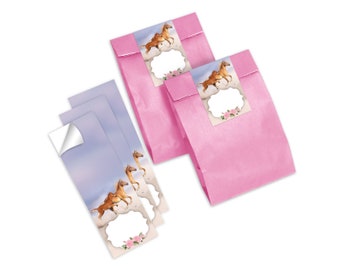 Gift bags paper bags with children's motif for party favors / gifts at children's birthdays wedding birthday horse with foal