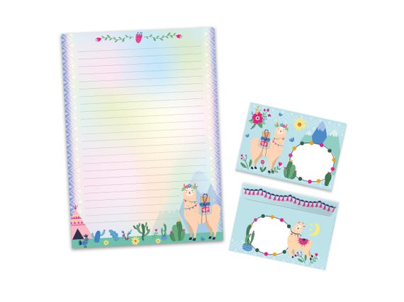 Briefpapier-Set A4 Koala Briefblock Blöcke Umschläge für Mädchen Jungen Kinder Geschenk Idee Gastgeschenk zum Geburtstag Tiere beige