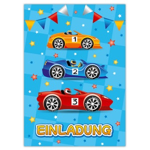 Einladungskarten zum Kindergeburtstag Einladungen zum Geburtstag für Jungen Rennauto