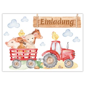 Einladungskarten zum Kindergeburtstag Einladungen zum Geburtstag für Mädchen Jungen Bauernhof