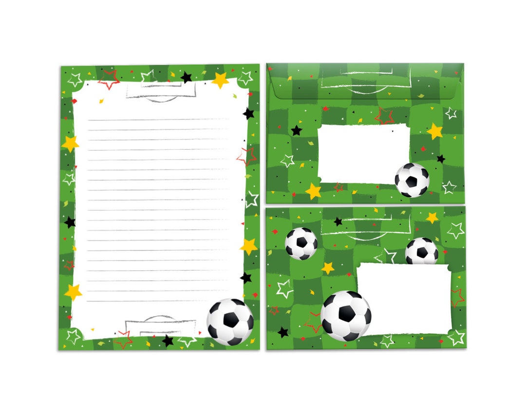 Stationery Set, Notepads, Pads, Envelopes, Football, Soccer, for ...