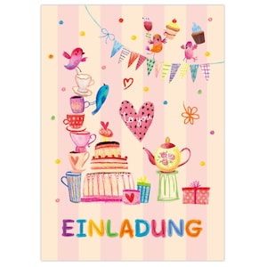 Einladungskarten zum Kindergeburtstag Einladungen für Mädchen Vögelchen