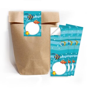 Geschenktüten Papiertüten mit Kindermotiv für Mitgebsel / Gastgeschenke bei Kindergeburtstag Hochzeit Geburtstag Fische