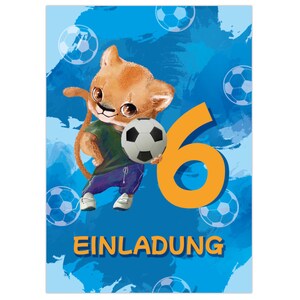 Einladungskarten zum 6. Kindergeburtstag Einladungen zum sechsten Geburtstag für Jungen Fussball