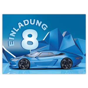 Einladungskarten zum 8. Kindergeburtstag Einladungen zum achten Geburtstag für Jungen Rennauto