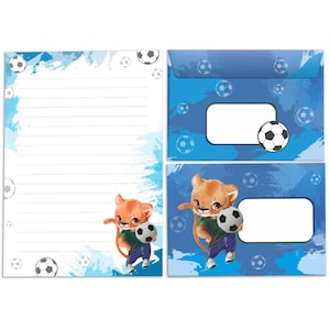 Briefpapier-Set Briefblock Blöcke Umschläge Fussball Fußball für Kinder Jungen Jungs A5