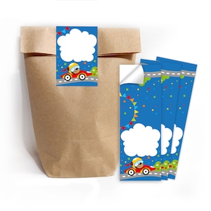Geschenktüten Papiertüten mit Kindermotiv für Mitgebsel / Gastgeschenke bei Kindergeburtstag Hochzeit Geburtstag Rennauto
