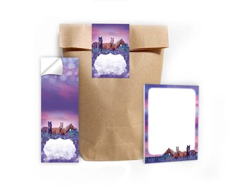 Party Favor Set Bags + Mini Notepads + Stickers Small Party Favors for Children's Birthday for Girls Horse Gifts for Party Guests