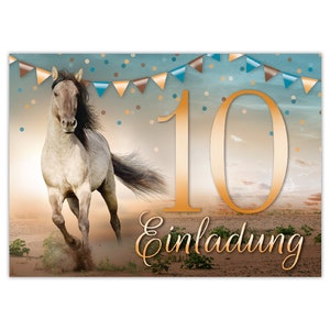 Einladungskarten zum 10. Kindergeburtstag Einladungen zum zehnten Geburtstag für Mädchen Pferd