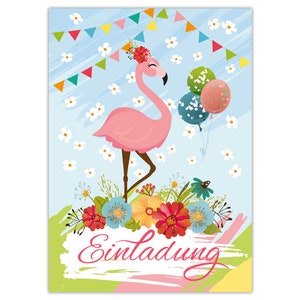 Einladungskarten zum Kindergeburtstag Einladungen für Mädchen Flamingo Geburtstag Kinder