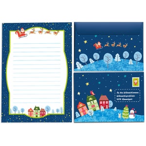 Juego de papel de carta Carta a Papá Noel Lista de deseos Escribir una carta de deseos Navidad Motivo navideño A5