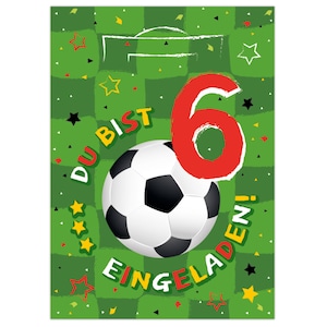 Einladungskarten zum 6. Kindergeburtstag Einladungen zum sechsten Geburtstag für Jungen Fussball