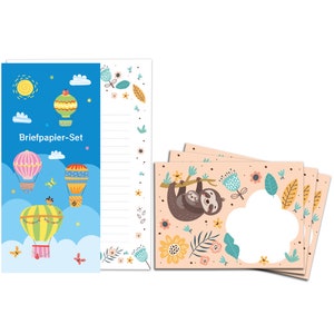 Papeterie Set Lettre Bloc Blocs Enveloppes pour Enfants Paresseux pour Filles Garçons Garçons image 6