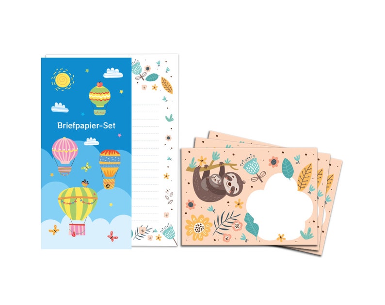 Papeterie Set Lettre Bloc Blocs Enveloppes pour Enfants Paresseux pour Filles Garçons Garçons image 6