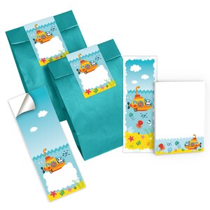 Mitgebsel-Set Tüten + Mini-Notizblöcke + Lesezeichen + Aufkleber kleine Gastgeschenke für Kindergeburtstag für Jungen Mädchen Panda