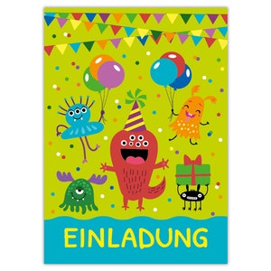 Einladungskarten zum Kindergeburtstag Einladungen zum Geburtstag für Jungen lustige Monster