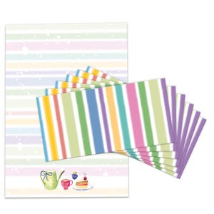 Briefpapier Set A4 Druckpapier mit Umschlägen Blumen Kopierpapier für Korrespondenz Firmenpost Briefbogen Papier Einladung Pastell bunt Tee