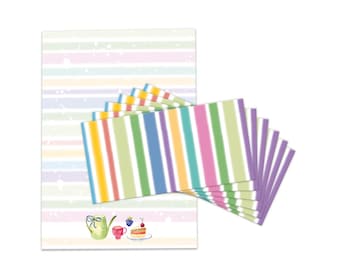 Stationery Set A4 Printing Paper with Envelopes Flowers Copy Paper for Correspondence Company Mail Letterhead Paper Invitation Pastel Colorful Tea