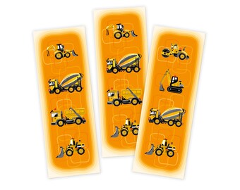 Bookmarks Party Favors Small Gifts for Children's Birthday Construction Site Party Favors for Boys