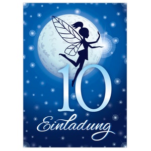 Einladungskarten zum 10. Kindergeburtstag Einladungen zum zehnten Geburtstag für Mädchen Fee