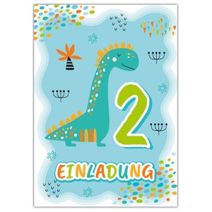 Einladungskarten zum 2. Kindergeburtstag Einladungen zum zweiten Geburtstag für Jungen Mädchen Dinosaurier Dino