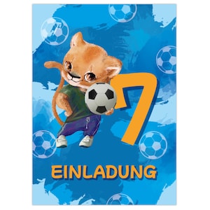 Einladungskarten zum 7. Kindergeburtstag Einladungen zum siebten Geburtstag für Jungen Fussball