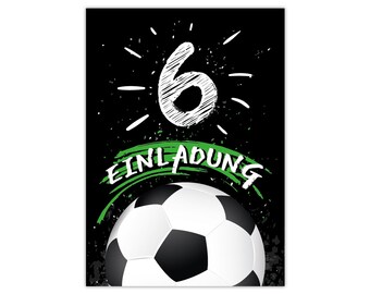 Invitation cards for the 6th children's birthday Invitations for the sixth birthday for boys Football Football